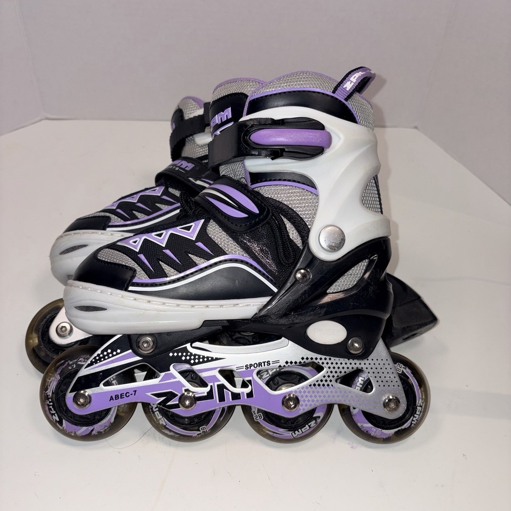 2PM SPORTS Cytia Purple Girls‎ 10-13 Inline Skates 4 Wheels ABEC-7